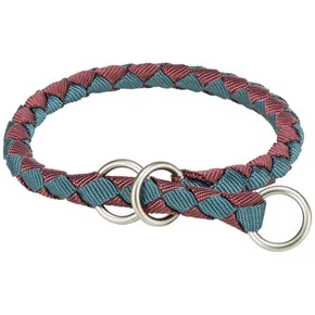 Obojek CAVO kulatý polostahovací, sangria/petrolejová L-XL: 52-60cm/ o18mm
